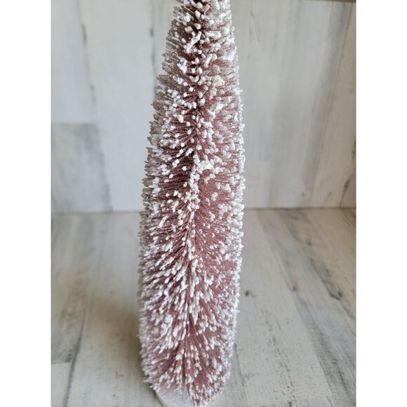 Light pink snow bristle 16" tree Xmas Village home decor - Picture 4 of 6